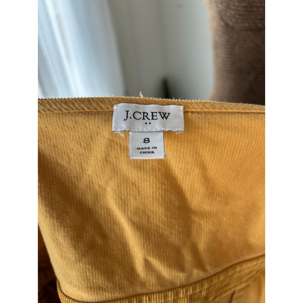 J.Crew Mustard Corduroy Button Front Dress Size 8 Yellow Pinafore Cottagecore - Picture 3 of 4
